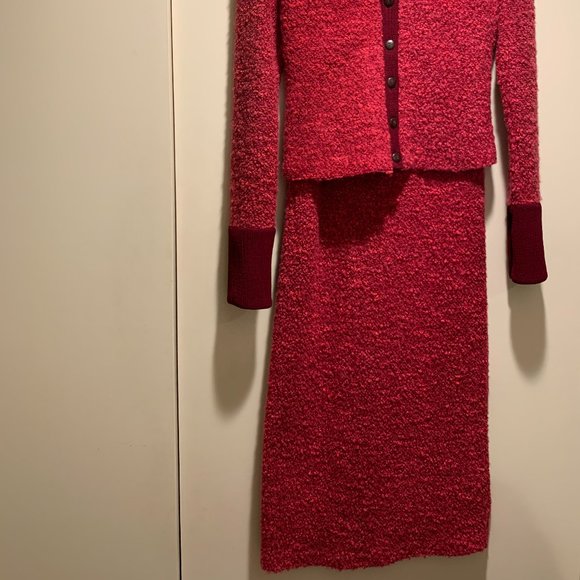 Vintage Red Knit Top and Skirt Set - Picture 10 of 11